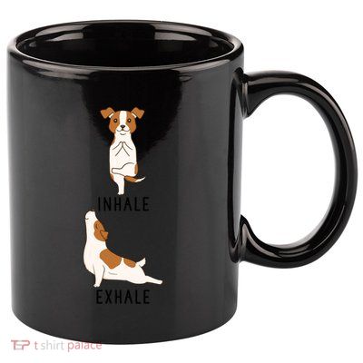 Inhale Exhale Jack Russell Terrier Funny Dog Yoga Funny Gift 11oz C Handle Ceramic Mug