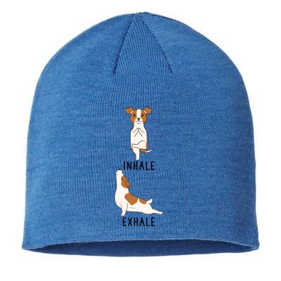 Inhale Exhale Jack Russell Terrier Funny Dog Yoga Funny Gift Sustainable Beanie