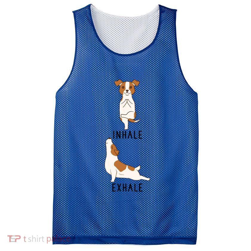 Inhale Exhale Jack Russell Terrier Funny Dog Yoga Funny Gift Mesh Reversible Basketball Jersey Tank
