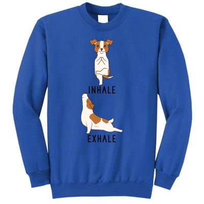 Inhale Exhale Jack Russell Terrier Funny Dog Yoga Funny Gift Tall Sweatshirt