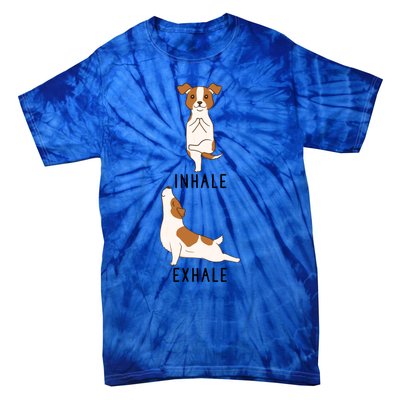 Inhale Exhale Jack Russell Terrier Funny Dog Yoga Funny Gift Tie-Dye T-Shirt