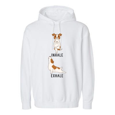 Inhale Exhale Jack Russell Terrier Funny Dog Yoga Funny Gift Garment-Dyed Fleece Hoodie