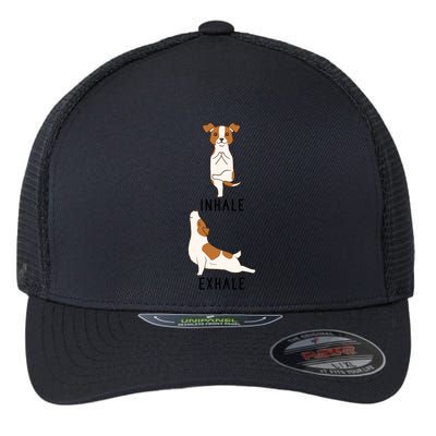Inhale Exhale Jack Russell Terrier Funny Dog Yoga Gift Flexfit Unipanel Trucker Cap