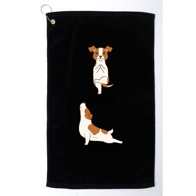 Inhale Exhale Jack Russell Terrier Funny Dog Yoga Gift Golf Towel