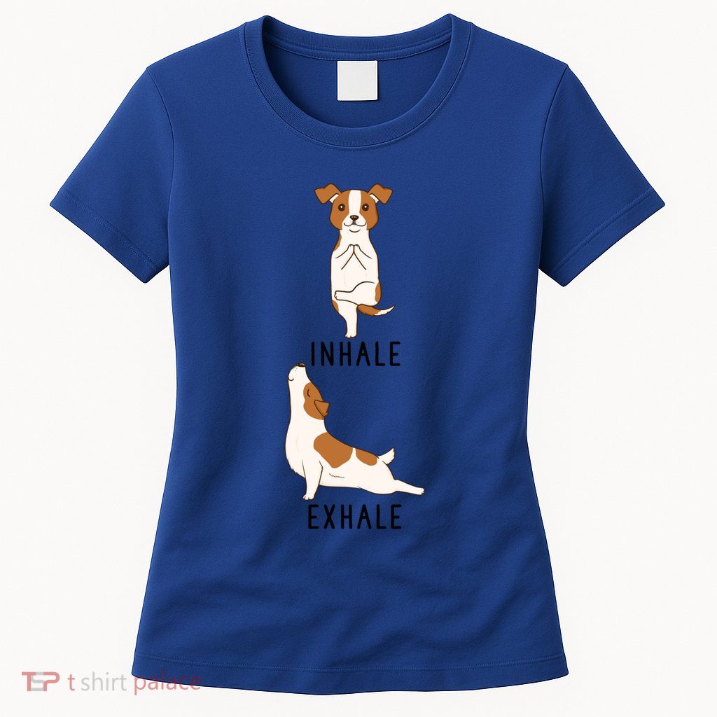 Inhale Exhale Jack Russell Terrier Funny Dog Yoga Gift Womens T-Shirt