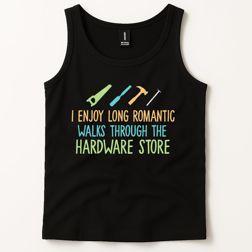 I Enjoy Long Romantic Walks Through The Hardware Store Tank Top