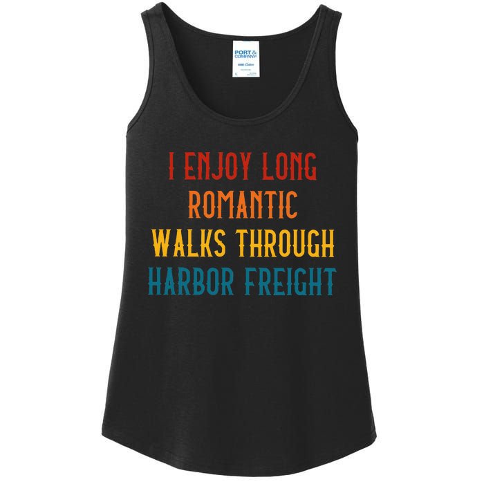 I Enjoy Long Romantic Walks Through Harbor Funny Design Ladies Essential Tank