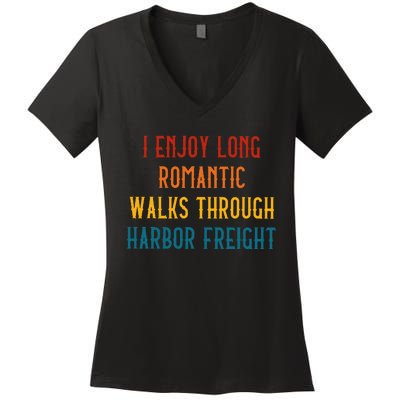 I Enjoy Long Romantic Walks Through Harbor Funny Design Women's V-Neck T-Shirt