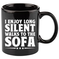I Enjoy Long Silent Walks To The Sofa Sayings For Introvert Cute Gift 11oz C Handle Ceramic Mug