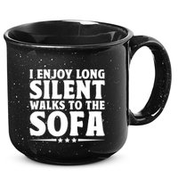 I Enjoy Long Silent Walks To The Sofa Sayings For Introvert Cute Gift 15oz Campfire Ceramic Mug