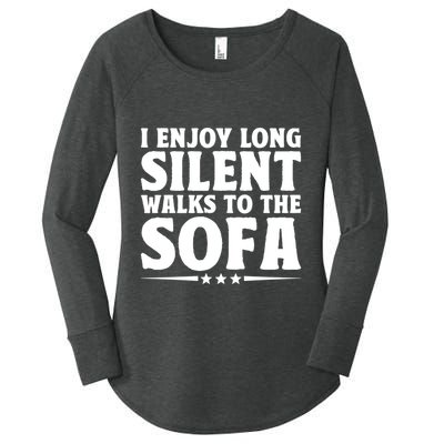 I Enjoy Long Silent Walks To The Sofa Sayings For Introvert Cute Gift Women's Perfect Tri Tunic Long Sleeve Shirt