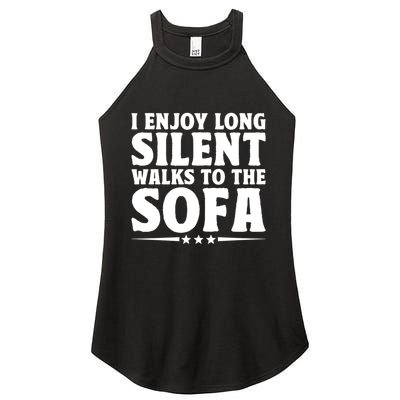 I Enjoy Long Silent Walks To The Sofa Sayings For Introvert Cute Gift Women's Perfect Tri Rocker Tank