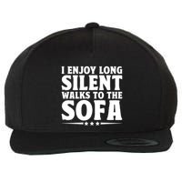 I Enjoy Long Silent Walks To The Sofa Sayings For Introvert Cute Gift Wool Snapback Cap