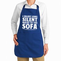I Enjoy Long Silent Walks To The Sofa Sayings For Introvert Cute Gift Apron