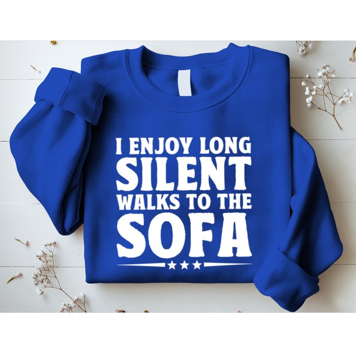 I Enjoy Long Silent Walks To The Sofa Sayings For Introvert Cute Gift Sweatshirt