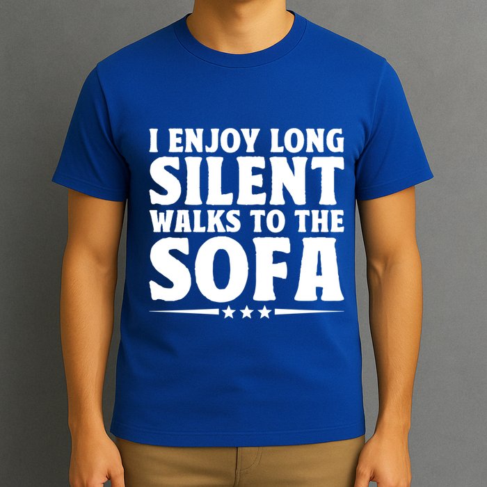I Enjoy Long Silent Walks To The Sofa Sayings For Introvert Cute Gift T-Shirt
