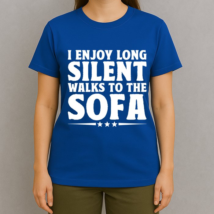 I Enjoy Long Silent Walks To The Sofa Sayings For Introvert Cute Gift T-Shirt