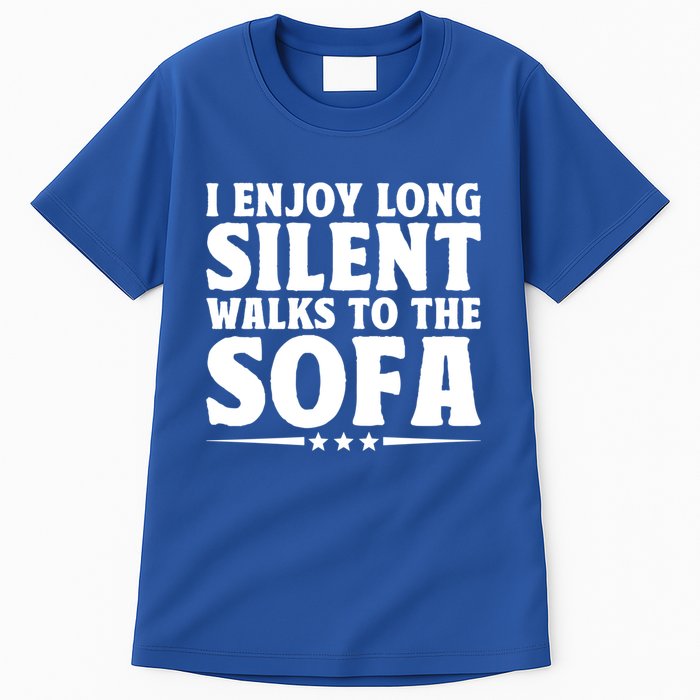 I Enjoy Long Silent Walks To The Sofa Sayings For Introvert Cute Gift Tall T-Shirt