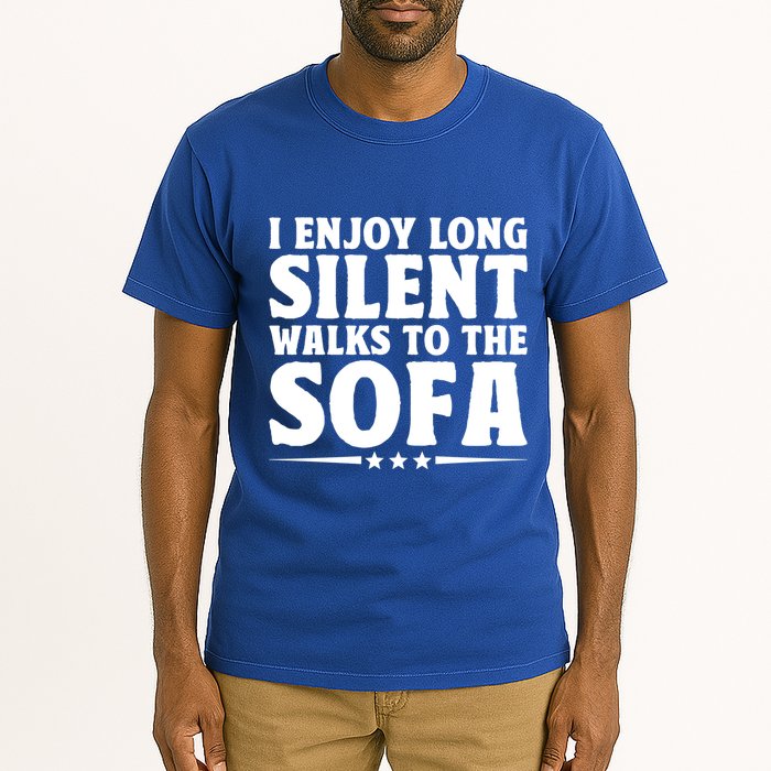 I Enjoy Long Silent Walks To The Sofa Sayings For Introvert Cute Gift Tall T-Shirt