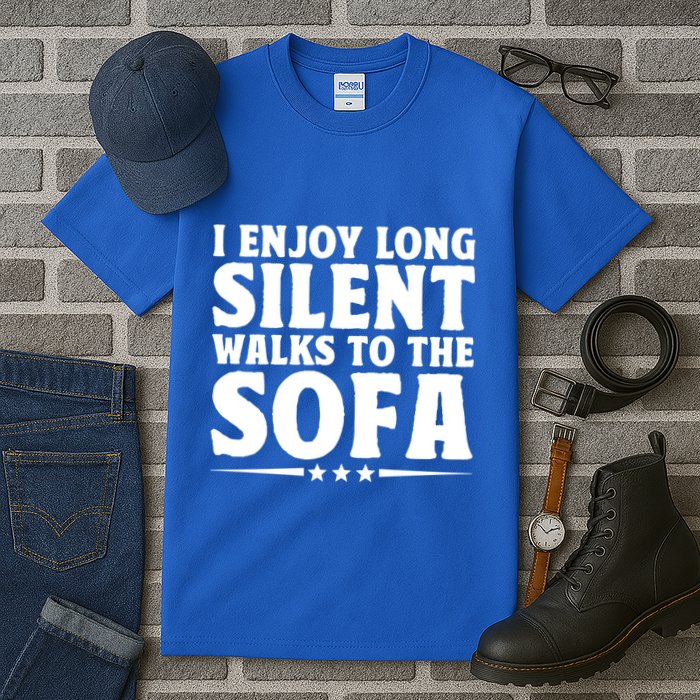 I Enjoy Long Silent Walks To The Sofa Sayings For Introvert Cute Gift Tall T-Shirt