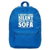 I Enjoy Long Silent Walks To The Sofa Sayings For Introvert Cute Gift 16 in Basic Backpack
