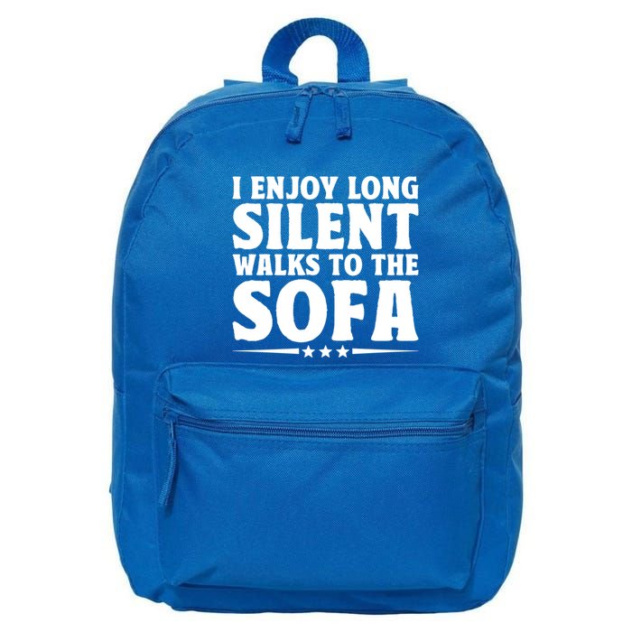 I Enjoy Long Silent Walks To The Sofa Sayings For Introvert Cute Gift 16 in Basic Backpack