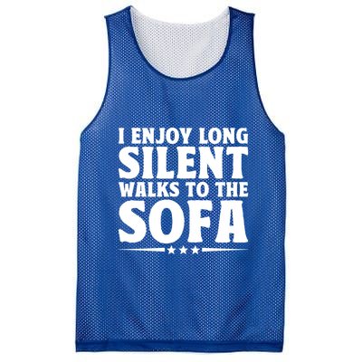 I Enjoy Long Silent Walks To The Sofa Sayings For Introvert Cute Gift Mesh Reversible Basketball Jersey Tank