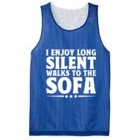 I Enjoy Long Silent Walks To The Sofa Sayings For Introvert Cute Gift Mesh Reversible Basketball Jersey Tank