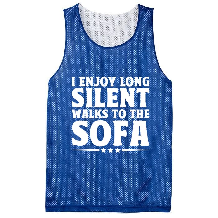 I Enjoy Long Silent Walks To The Sofa Sayings For Introvert Cute Gift Mesh Reversible Basketball Jersey Tank