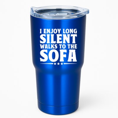 I Enjoy Long Silent Walks To The Sofa Sayings For Introvert Cute Gift Tumbler