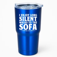 I Enjoy Long Silent Walks To The Sofa Sayings For Introvert Cute Gift Tumbler