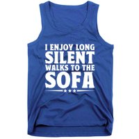 I Enjoy Long Silent Walks To The Sofa Sayings For Introvert Cute Gift Tank Top