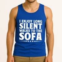 I Enjoy Long Silent Walks To The Sofa Sayings For Introvert Cute Gift Tank Top