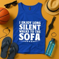 I Enjoy Long Silent Walks To The Sofa Sayings For Introvert Cute Gift Tank Top