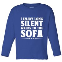 I Enjoy Long Silent Walks To The Sofa Sayings For Introvert Cute Gift Toddler Long Sleeve Shirt