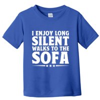 I Enjoy Long Silent Walks To The Sofa Sayings For Introvert Cute Gift Toddler T-Shirt