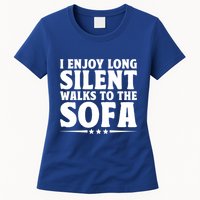 I Enjoy Long Silent Walks To The Sofa Sayings For Introvert Cute Gift Womens T-Shirt