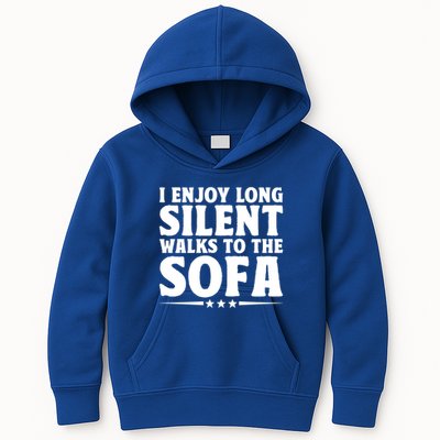 I Enjoy Long Silent Walks To The Sofa Sayings For Introvert Cute Gift Kids Hoodie