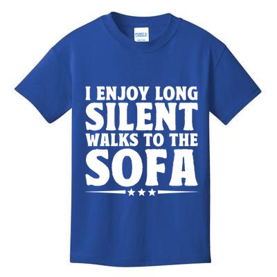 I Enjoy Long Silent Walks To The Sofa Sayings For Introvert Cute Gift Kids T-Shirt