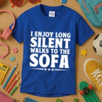 I Enjoy Long Silent Walks To The Sofa Sayings For Introvert Cute Gift Kids T-Shirt