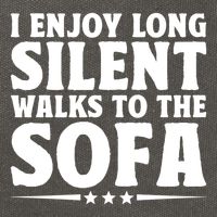 I Enjoy Long Silent Walks To The Sofa Sayings For Introvert Cute Gift Cotton Canvas Backpack