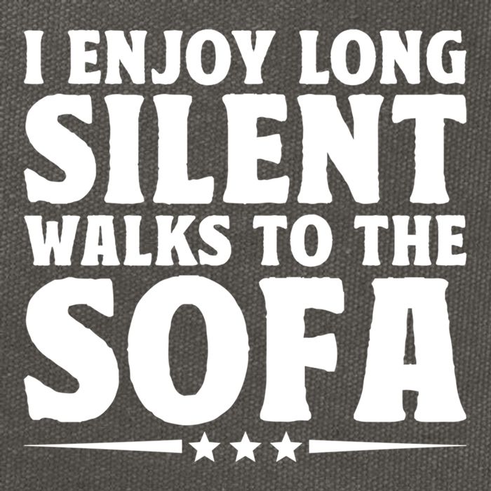 I Enjoy Long Silent Walks To The Sofa Sayings For Introvert Cute Gift Cotton Canvas Backpack