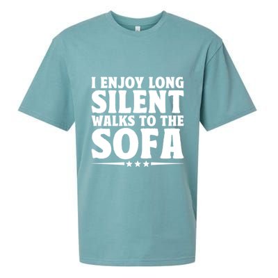 I Enjoy Long Silent Walks To The Sofa Sayings For Introvert Cute Gift Sueded Cloud Jersey T-Shirt