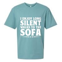 I Enjoy Long Silent Walks To The Sofa Sayings For Introvert Cute Gift Sueded Cloud Jersey T-Shirt