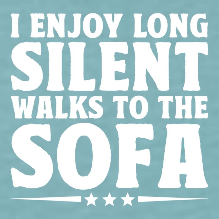 I Enjoy Long Silent Walks To The Sofa Sayings For Introvert Cute Gift Sueded Cloud Jersey T-Shirt