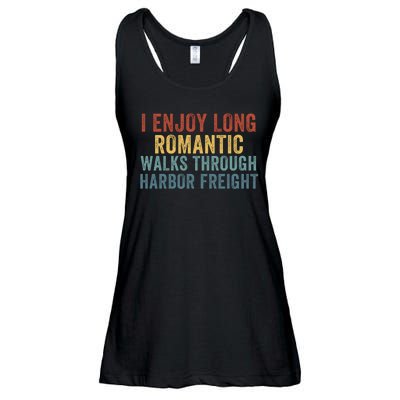 I Enjoy Long Romantic Walks Through Harbor Freight Funny Handyman Funny Saying Ladies Essential Flowy Tank