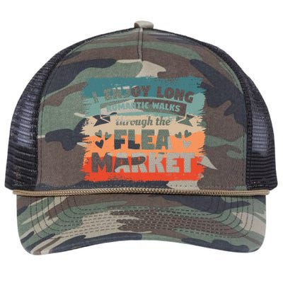 I Enjoy Long Romantic Walks Through The Flea Market Retro Rope Trucker Hat Cap