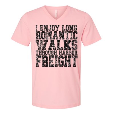 I Enjoy Long Romantic Walks Through Harbor Freight V-Neck T-Shirt
