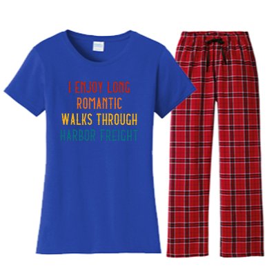 I Enjoy Long Romantic Walks Through Harbor Women's Flannel Pajama Set