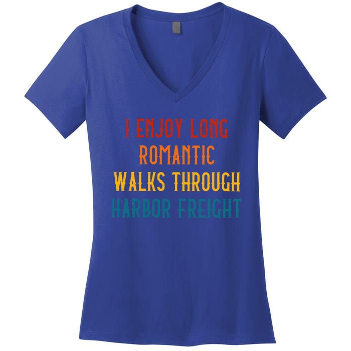 I Enjoy Long Romantic Walks Through Harbor Women's V-Neck T-Shirt